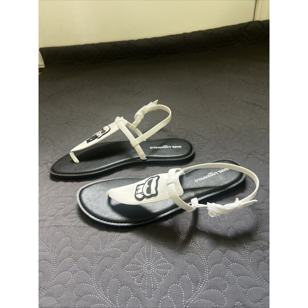 Karl Lagerfeld Paris Women’s Sandals US 11M EUR 42 UK 8.5Black/White NWOB Summer - Picture 4 of 10